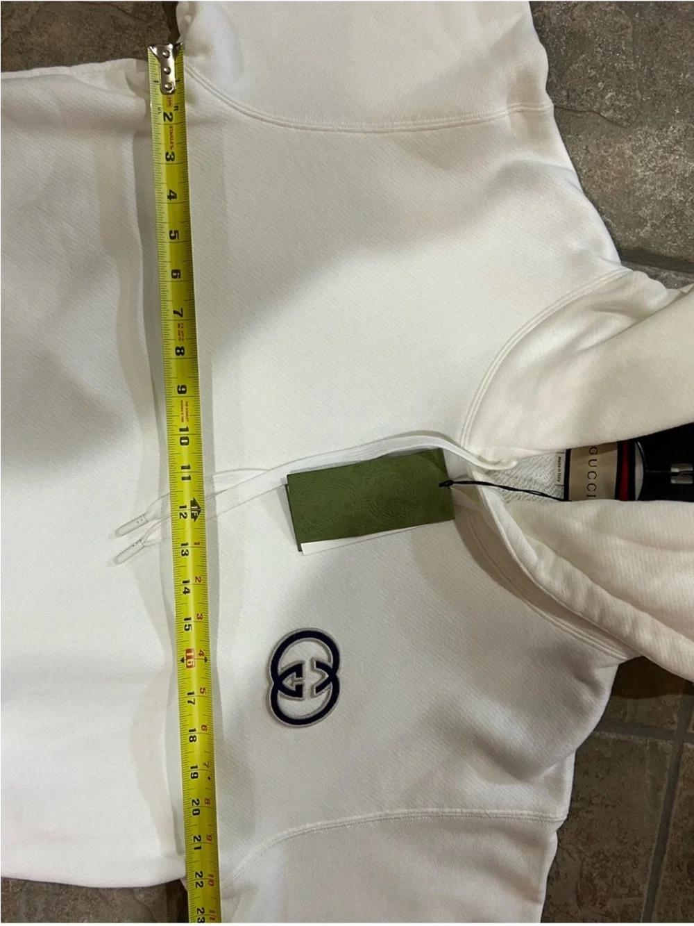 Men’s Gucci embroidered interlocking G logo hoodie size XXXL made in Italy. NWT.